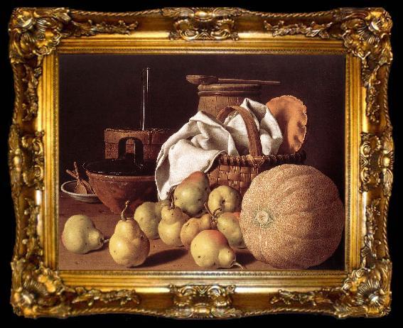 framed  MELeNDEZ, Luis Still-life with Melon and Pears sg, ta009-2